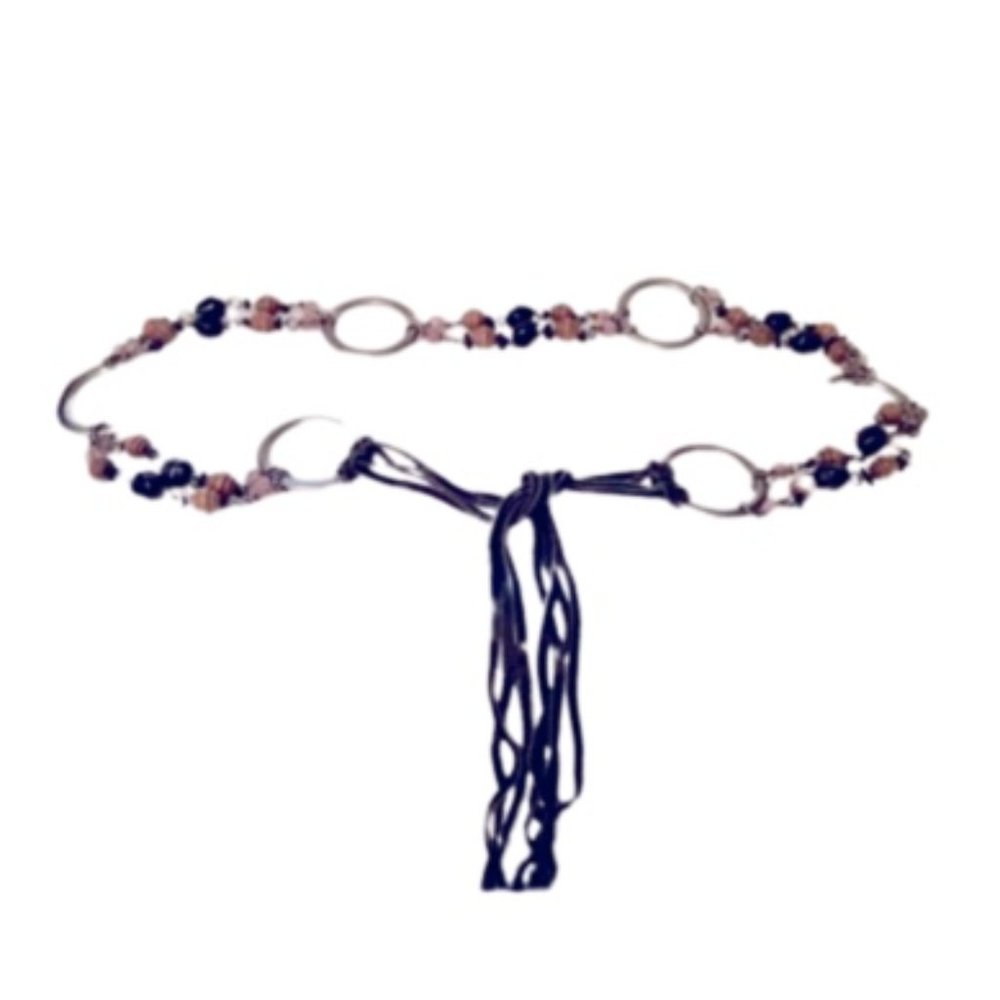 Boho Retro Beads & Hoop with Fringe Tie Belt - Picture 3 of 4